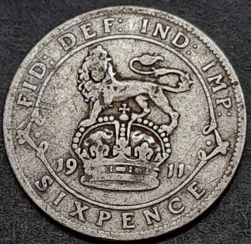 1911 Great Britain 6d (Sixpence)