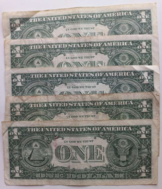 USA 5 x 1 Dollars