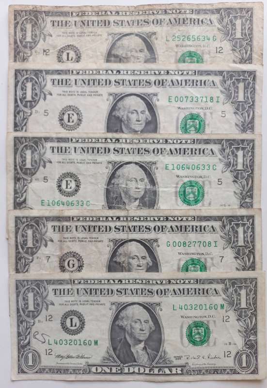 USA 5 x 1 Dollars