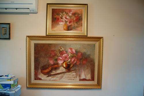 SET OF 2 PAINTINGS / Artist Annatjie Oosthuizen 1986/  (1x LARGE 1M x 1.4 M ***NEW LOW PRICE****