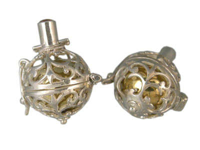 Exquisite Solid Silver and Garnet Harmony Dream ball pendant...