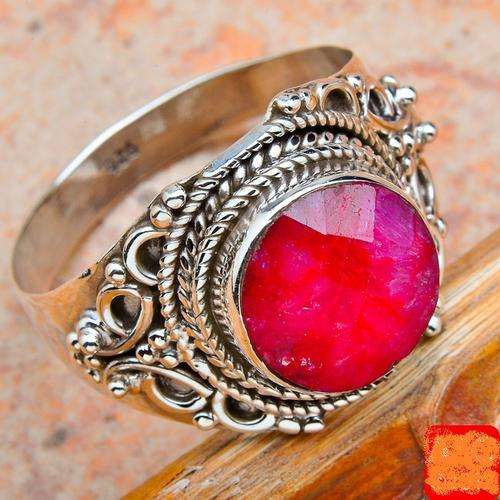 Gorgeous Solid Silver Ruby Quartz Size 10 ring...