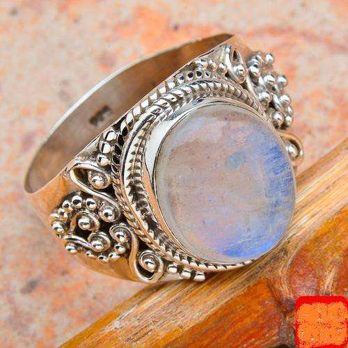Gorgeous Solid Silver Moonstone Size 11 ring...