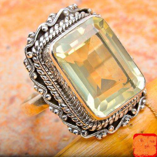 Gorgeous Solid Silver Green Amethyst size 7,25 ring...