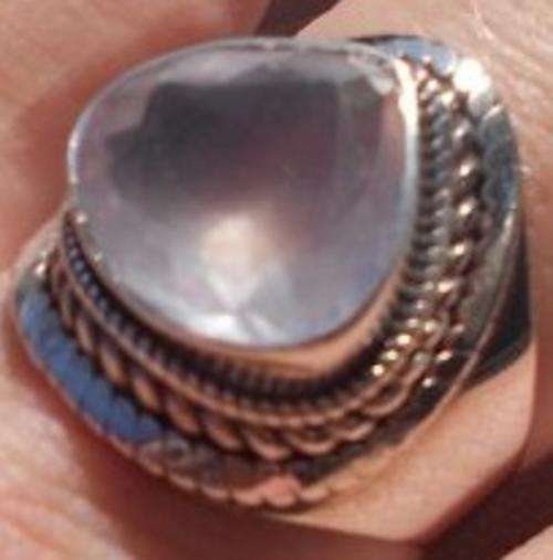 Stunning sterling silver Rose Quartz Size 9,25 ring...