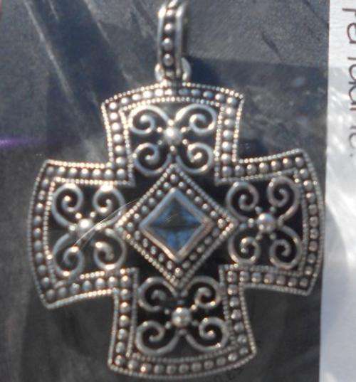 Solid Silver and Blue Topaz pendant