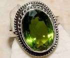 4CT Peridot 100% Pure 925 Solid Sterling Silver Ring Sz 8