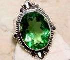 8CT Peridot 100% Pure 925 Solid Sterling Silver Ring Sz 7,5