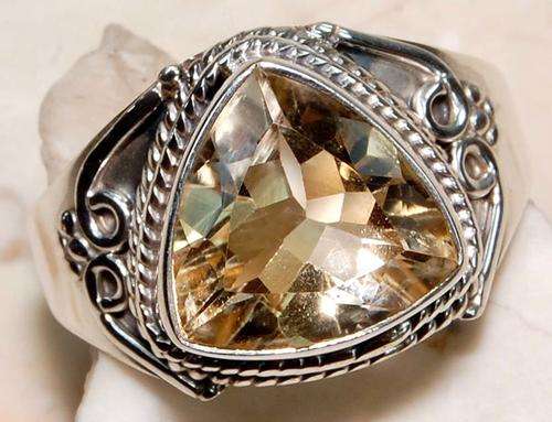 2CT Genuine Citrine 100% Pure 925 Solid Sterling Silver Ring Sz 8