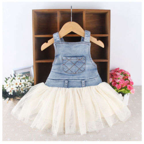 Adorable White denim Baby Tutu. Size 2-3 Years