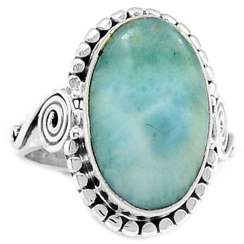 Larimar (Dominican Republic) 925 Sterling Silver Ring Jewelry s.7