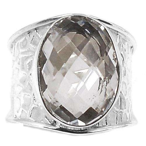 Natural Crystal Quartz 925 Sterling Silver Ring s.7