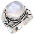 Gorgeous Solid Silver and Moonstone size 9 ring