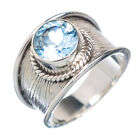 Gorgeous Solid Silver and Blue Topaz size 6,5 ring