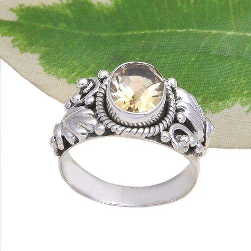 Gorgeous Size 8,5 Solid Sterling Silver Citrine Ring