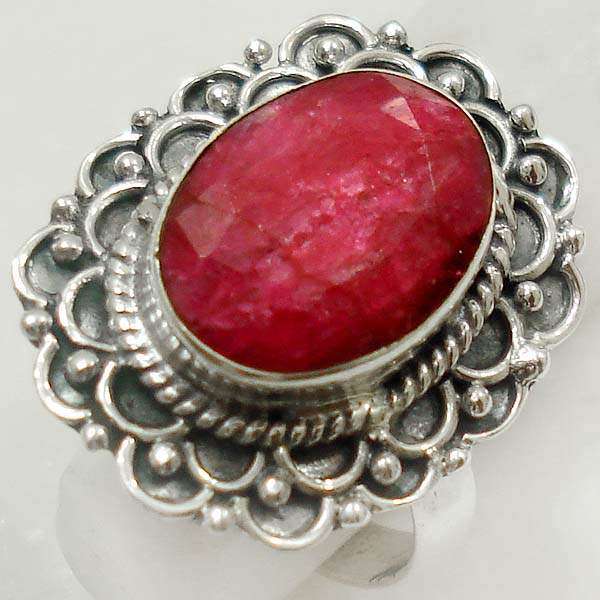 Exquisite 925 Sterling Silver Ruby Quartz ring...