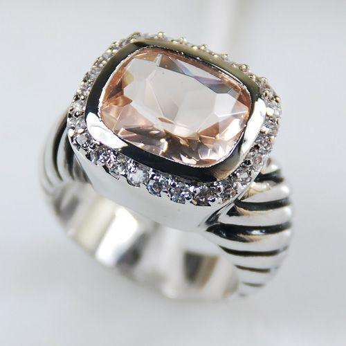 Exquisite Sterling Silver & Morganite ring...
