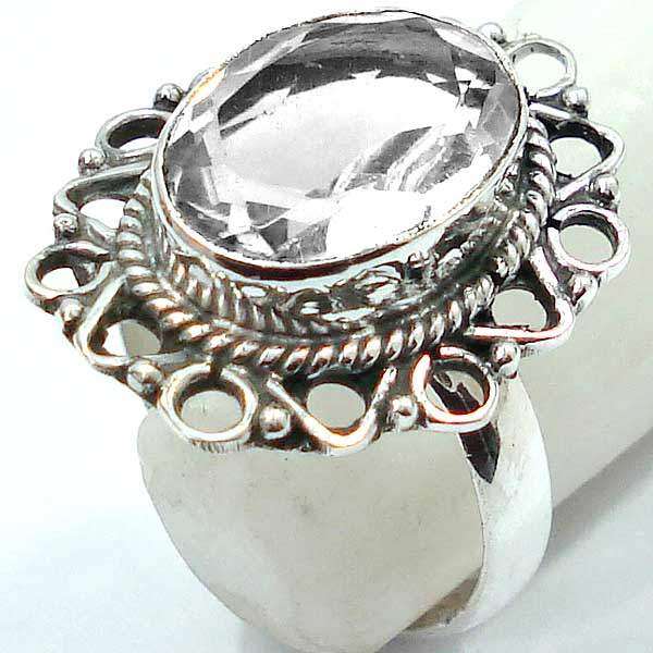 Exquisite 925 Sterling Silver & White Topaz Ring...