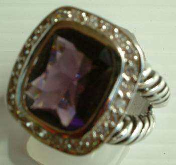 **CLEARANCE SALE** Exquisite 925 Sterling Silver Electroplated Amethyst ring...