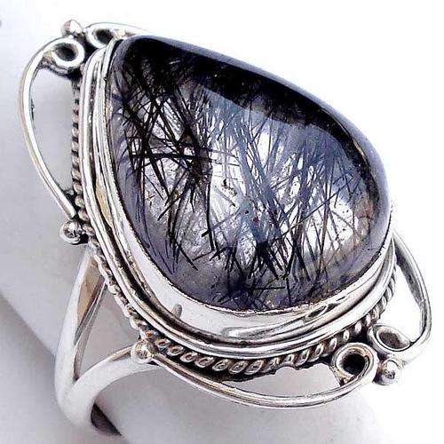 Exquisite 925 Sterling Silver & Straw Quartz Ring...