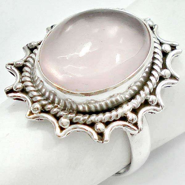 Gorgeous Solid Silver Rose Quartz ring...