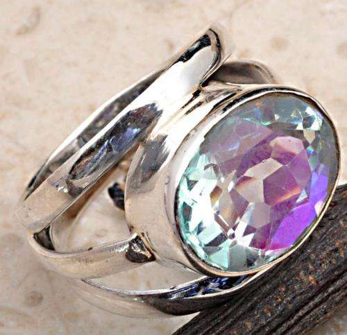 Gorgeous Solid Rainbow Mystic Topaz Ring...