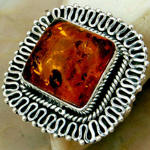 Gorgeous Solid Silver Baltic Amber ring...