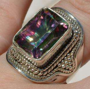 Gorgeous Solid Silver Mystic Topaz ring...