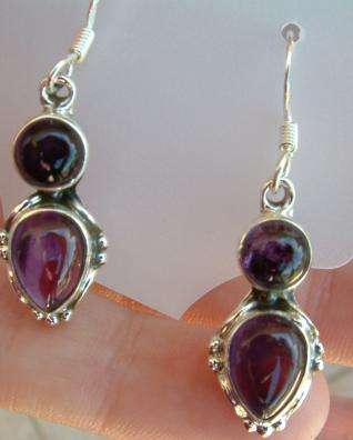 Exquisite Solid Silver & Amethyst earrings...