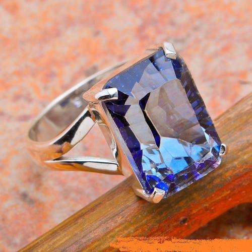 Gorgeous Solid Silver Blue Mystic Topaz ring...