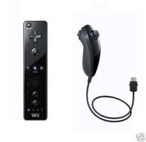 New Original BLACK NINTENDO WII REMOTE AND NUNCHUCK COMBO (LIMITED)