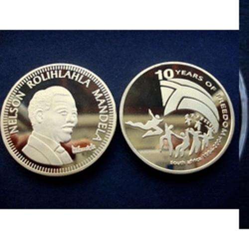 NELSON MANDELA 10 YEAR OF FREEDOM COIN