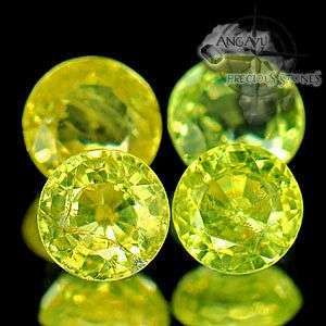 2.54 tcw (total of 4 Pcs) Natural Greenish Yellow Grossularite Mali Garnet