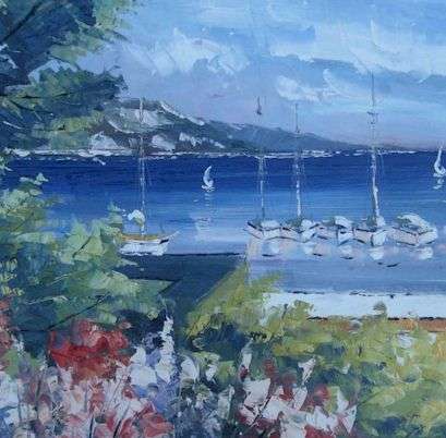 David Johns original Mediterranean oil painting