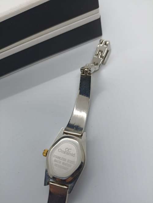 Watch Ladies  2-tone strap (silver and gold) with blue face