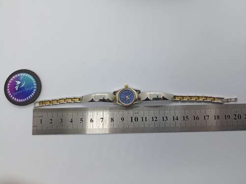 Watch Ladies  2-tone strap (silver and gold) with blue face