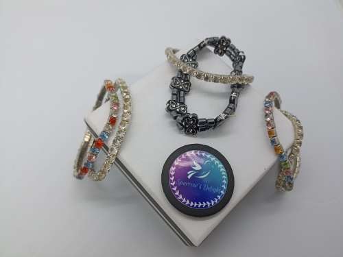 Bracelets : Lot of 6 : Elastic Costume Jewelry