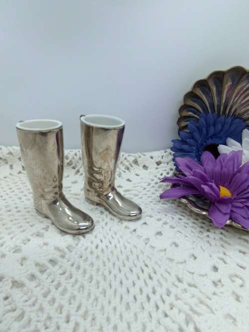 VINTAGE :  Spirit Measures : Silver Plated GRENADIER Riding Boots