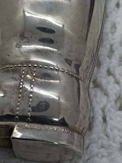 VINTAGE :  Spirit Measures : Silver Plated GRENADIER Riding Boots