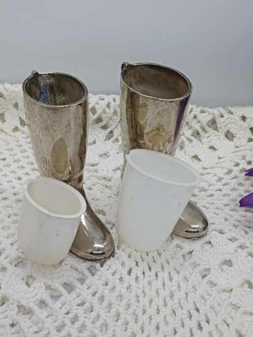 VINTAGE :  Spirit Measures : Silver Plated GRENADIER Riding Boots