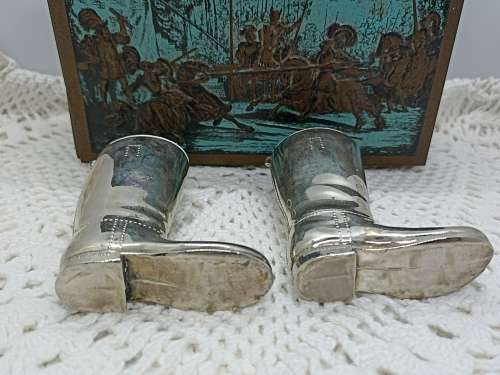 VINTAGE :  Spirit Measures : Silver Plated GRENADIER Riding Boots