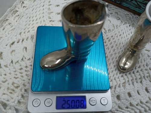VINTAGE :  Spirit Measures : Silver Plated GRENADIER Riding Boots