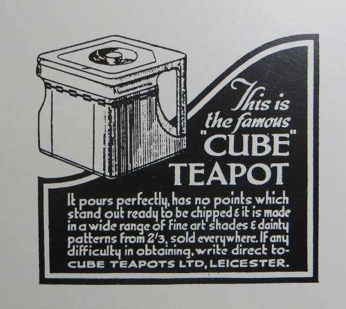 VERY RARE VINTAGE : MID-CENTURY Cube Square Teapot