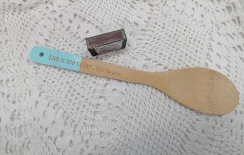 NEW : Wooden Spoon : `Life is too short - lick the spoon`