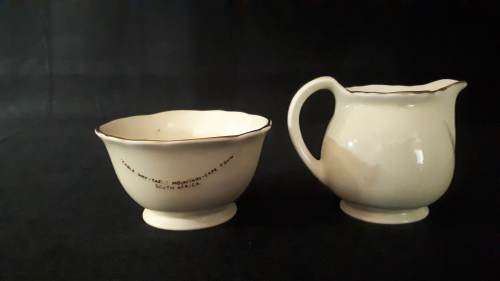 Table mountain Cable way Milk Jug and sugar Bowl - Crown Devon