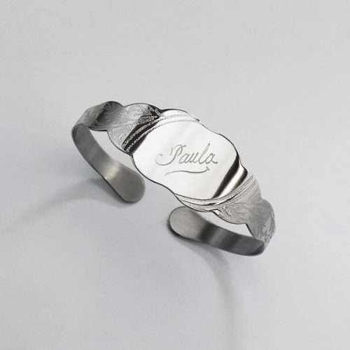 A4V Stainless Steel 150mm open ended scalloped Victorian Bangle