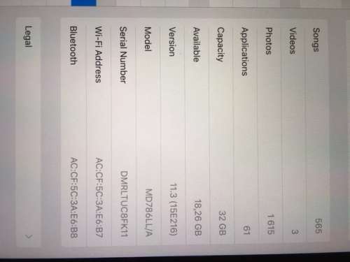 Apple Ipad Air A1474 32GB Wifi