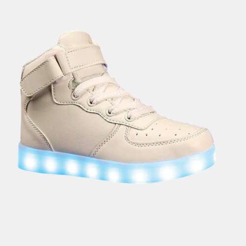 Childrens Colorful Hi-Cut LED Lights Rechargeable Sneakers-Medium Size-Size 2
