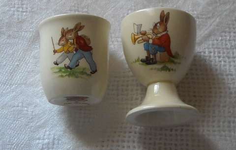 BUNNYKINS BY ROYAL DOULTON - TWO EGG CUPS