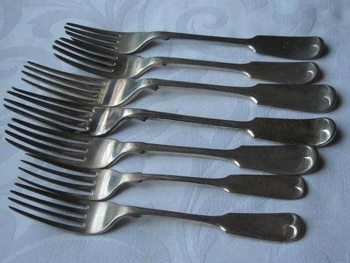 7 x LARGE SILVER PLATED  DINNER FORKS